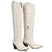 CELNEPHO Cowboy Boots For Women Over The Knee Western Boots With Classic Embroidered Chunky Heel Slip On Zipper Square Toe Fashion Cowgirl Thigh High Boots For Women