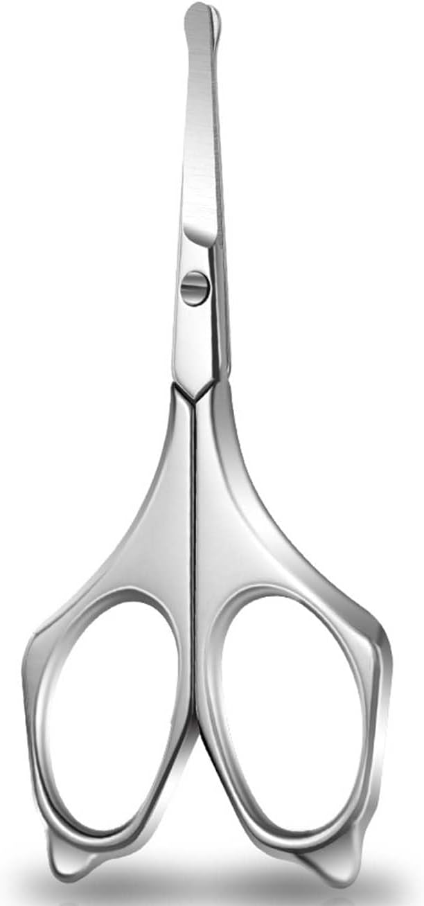 Premium Nose Hair Scissors for Men & Women, Curved Safety Blades with Rounded Tip, Anti-Pinch Design – Ideal for Trimming Nose Hair, Ear Hair, Eyebrow, and Facial Details