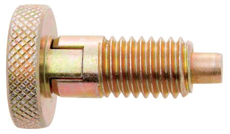 1/4-20 x .40, End Force - 2 lbs, Steel Body/Nose, Knurled Handle, Standard, Locking, Hand Retractable Spring Plunger (1 Each)