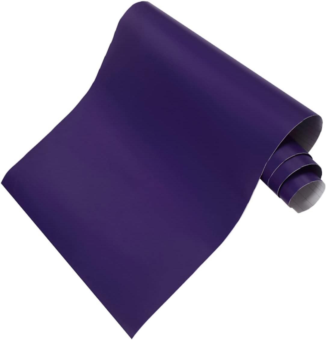 Queenbox 50x100cm Matte Car Vinyl Wrap Roll, Self-Adhesive Car Paint Protection Film, Vehicles Solid Decorative Sticker, Purple