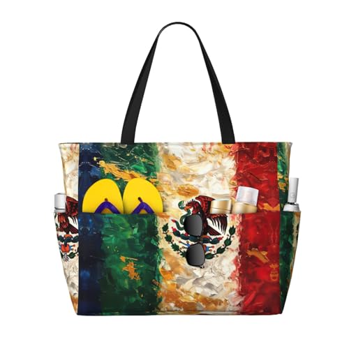 Sac de travail grande capacité noir imprimé drapeau américain mexicain