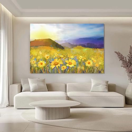 Toile de tournesols mur vide solution décoration peinture - 4