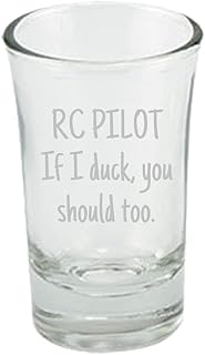 RC Planes Gift - RC Aircraft Shot Glass - RC Plane Pilot Present - Radio Controlled Aircraft - If I Duck You Should Too