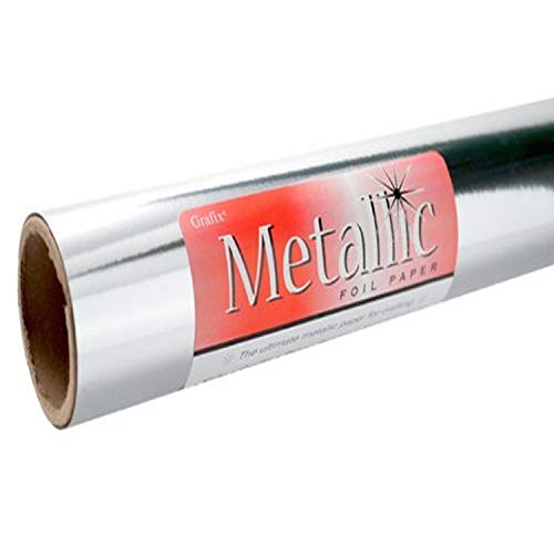 Grafix Metallic Foil Paper – Red, 26” x 6’ Roll – Red Metallic Foil Paper Roll, Perfect for Adding Sparkle to Gifts, Cards, Holiday and Party Decorations, School Projects, and More