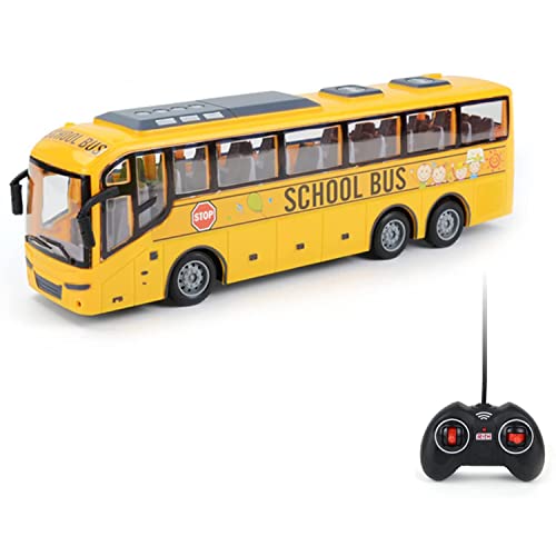 MXCYSJX RC Schulbus Ferngesteuertes Auto Fahrzeuge, Stadtbus Spielzeug Classic Baby Bus Ferngesteuertes Auto Schulbus Spielzeug für Kinder Kinder,Gelb Cover
