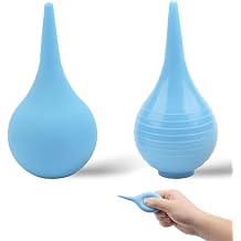 2 Pack Hand Bulb Ear Syringes, 30 ml Professional Soft Reusable Rubber Suction Ear Syringe Ball, Manual Fluid Suction Device Ear Washing Squeeze Bulb for Adults, Pet, 2 Styles, Blue