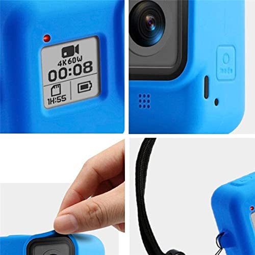 BKN Silicon Protective Housing Case for GoPro Hero 10 Hero 9 Black Sleeve Housing Frame with Lens Cover Accessories (Matt Blue) 3