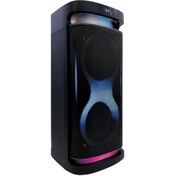 Caixa de Som Bluetooth com LED 160W RMS Bateria de 4000mAh Compatível Entradas, USB, AUX, Microfone e Guitarra