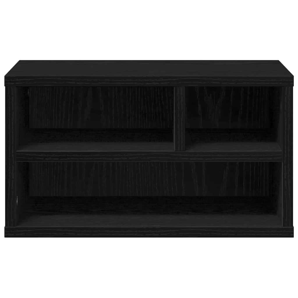 Supporto per stampante, nero, effetto rovere, in legno, 40 x 32 x 22,5 cm, per stampanti, accessori, spazio di archiviazione, tavolo stabile per ufficio e home office