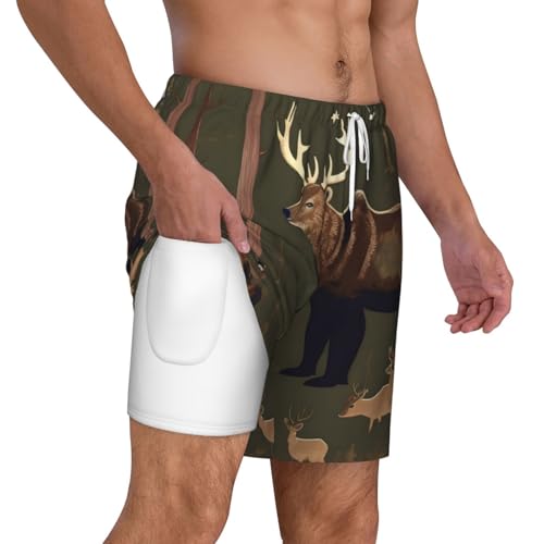 Short de bain homme Lodge Bear séchage rapide et doublure compression confortable - 3