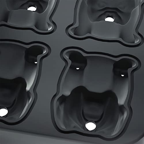 Molde para cubos de hielo con forma de bulldog, silicona miniatura 4