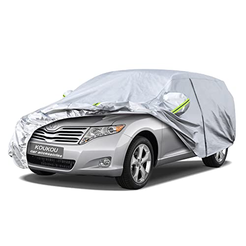 Image of Koukou 6 Layers Car Cover Custom Fit Toyota Venza from 2020 to 2025, Waterproof All Weather for Automobiles, Sun Rain Dust Snow Protection. (Ships from US Warehouse, Arrive Within 3-7 Days)