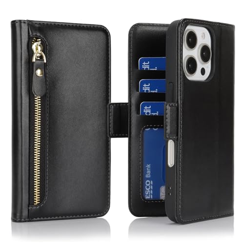Ｈａｖａｙａ Zipper Wallet Case for iPhone 16 Pro - Black