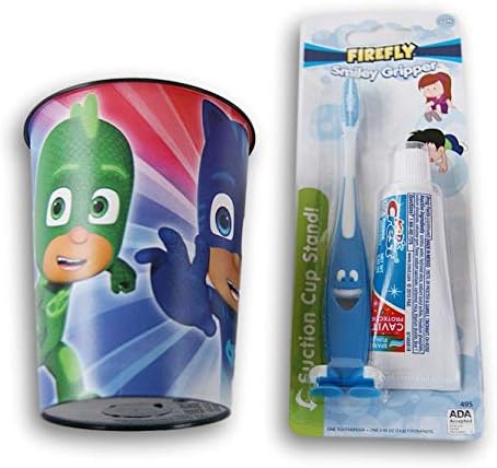 PJ Masks Tooth Brushing Kit for Kids - Includes Toothbrush, Toothpaste, and Rinsing Cup