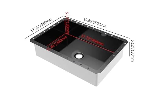 Weibath Bathroom Sink Luxury Stainless Steel Rectangular Sink Undermount Bathroom Wash Sink (Black) - Thumbnail 5