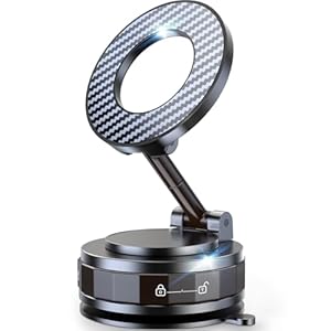Soporte magnético de teléfono de coche al vacío para Mag-Safe [89 + libras de succión y 3200 gf magnético] 360° ajustable ultra ventosa soporte de teléfono para tu coche, soporte de coche para iPhone