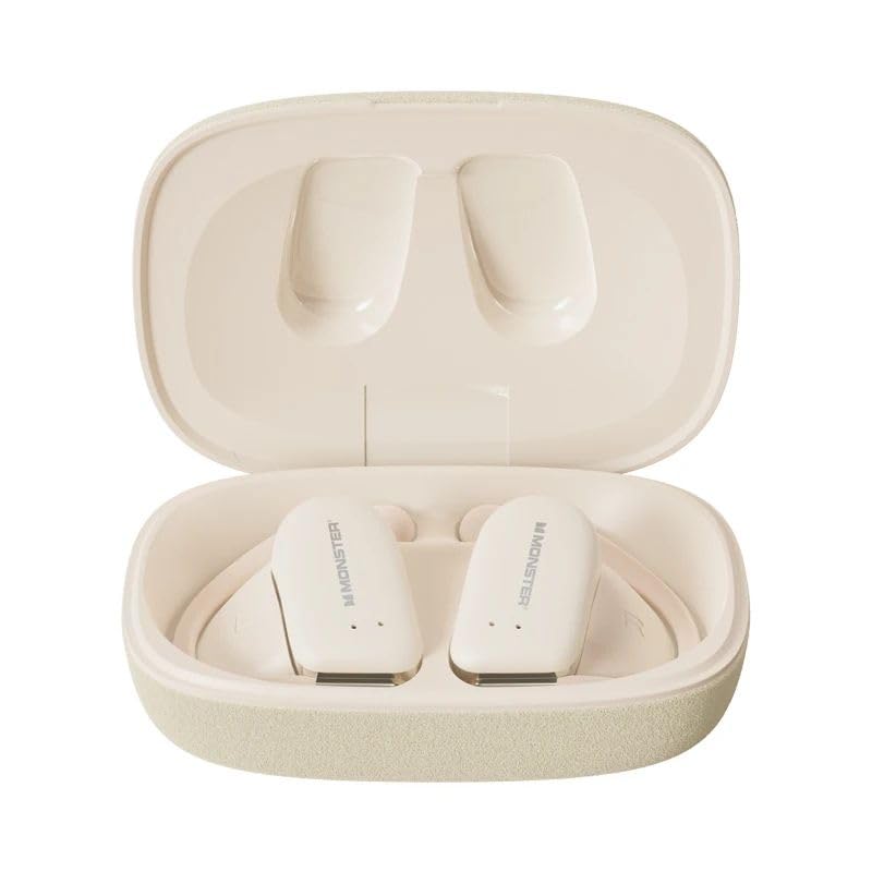 ROFEE Monster Airmars XkO07 True Wireless Earbuds with 300 mah Battery Capacity - Beige