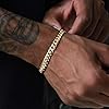 ChainsHouse Mens Bracelets Cuban Chain Gold Plated Bracelet Men Stainless Steel Chain Hip Hop 5mm Curb Link #1