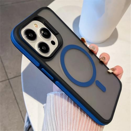 Étui de luxe iPhone 13 Pro coque magnétique mate finition premium bleu marine