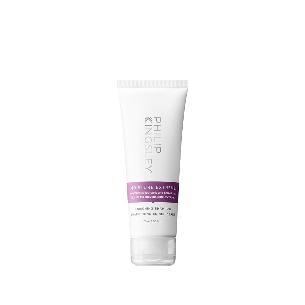 Philip Kingsley | Moisture Extreme Enriching Shampoo | For Curly, Dry, Damaged Hair | Moisturises, Hydrates, and Adds Shine| Detangles and Controls Frizz Adds Shine | 75ml