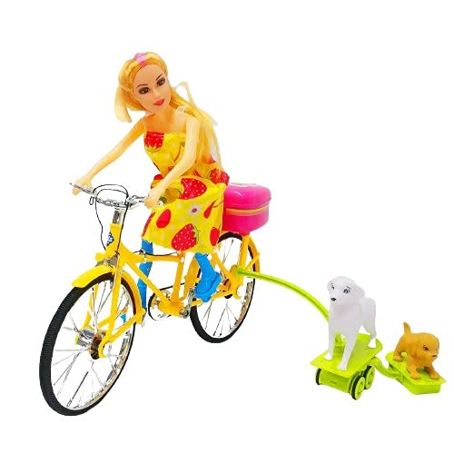 boneca ciclista barb com cachorros Barbie Bicicleta com Pets loira ou morena Boneca Bicicleta A Pilh