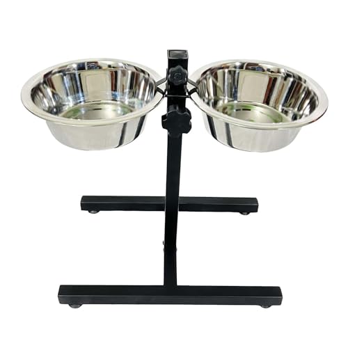 Woofy Pets Double Stainless Steel Food and Water Bowl | Adjustable Elevated H-Base Feeding & Watering Bowl | Stand Bowl for Small Dogs and Puppies - 900ML, X-Small (B0CZTFNSNQ) Amazon Price History, Amazon Price Tracker