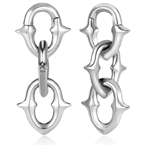 2PCS Chain Ear Weights Hangers for Stretched Ears Gauges Body Piercing Jewelry, 316 Stainless Steel Hypoallergenic 6g Earrings Plugs Tunnel Expander