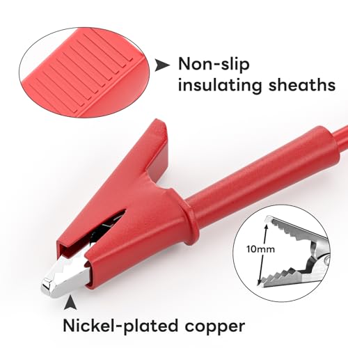 Image of Goupchn Test Leads Kit Alligator Clips Electrical Cable 4mm Banana Plug to Banana Plug Test Wires with Wire Piercing Probes 6PCS for Multimeter Electrical Testing Red&Balck