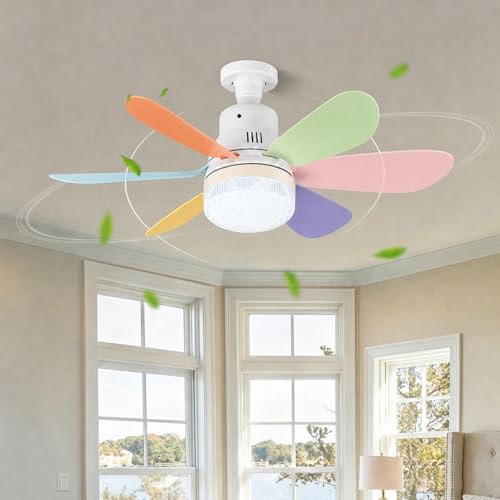Petit ventilateur de plafond E27 40W télécommande plafonnier LED 2000lm dimmable