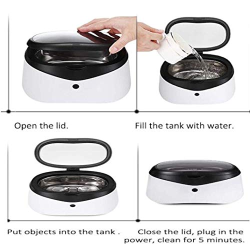 PAHION Limpador ultrassônico digital pequeno doméstico multifuncional limpador ultrassônico para ócu