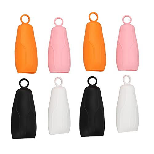 8 Pack Elastic Sleeves for Leak Proofing Reusable Silicone Travel Bottle Covers Elastic Toiletry Sleeve for Shampoo Bottles Lotion Conditioner Wash Body Bottles