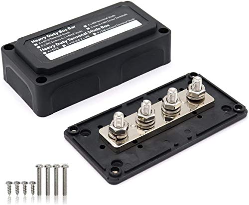 Namvo 300A BusBar Box - Sammelschienenbox, gemeinsame Sammelschiene, 48V DC, Verteilerblock für Hochleistungsmodule, mit 4 x M8 Anschlussbolzen