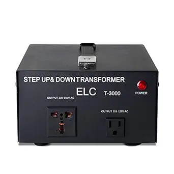 ELC T-3000UD T-3000+ 3000-Watt Voltage Converter Transformer - Step Up/Down - 110V/220V - Circuit Breaker Protection Heavy Duty