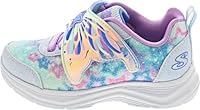 Skechers Kids Girls Glimmer Kicks Sneaker, Light Blue/Lavender, 5