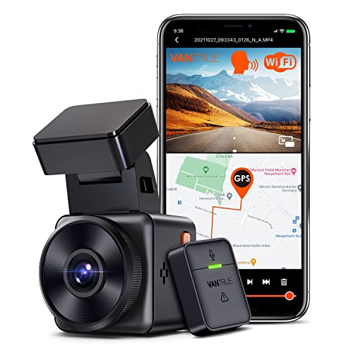 VANTRUE E1 Dash Cam 2.7K HDR WiFi GPS Voice Control, 1440P 60fps Compact Dashcam for Car STARVIS Night Vision, Car Camera Dash Cam Buffered Parking Monitor Dashboard Camera, 512GB Max