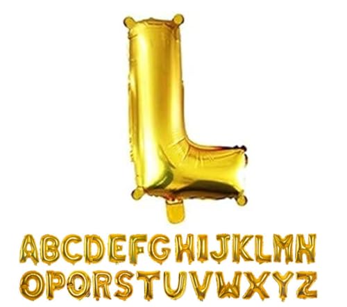 自由 組み合わせ 風船 バルーン アルファベット・数字 誕生日 結婚式 パーティー風船の装飾を作る ゴールド(9-00) (golden L)