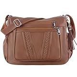 ELDA Crossbody Bags For Women Pocketbooks Soft PU Leather Purses and Handbags Multi Pocket Shoulder Bag