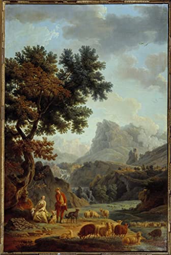 Cuadro La Pastora de los Alpes de Claude Vernet en lienzo impreso de alta resolución