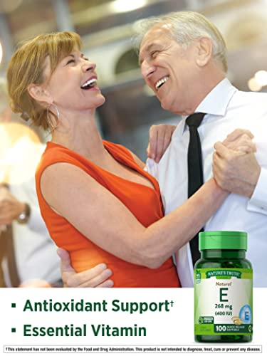 Nature's Truth Vitamin E 400 Natural (D-Alpha) 100 Softgels, 100 Count #TOP3