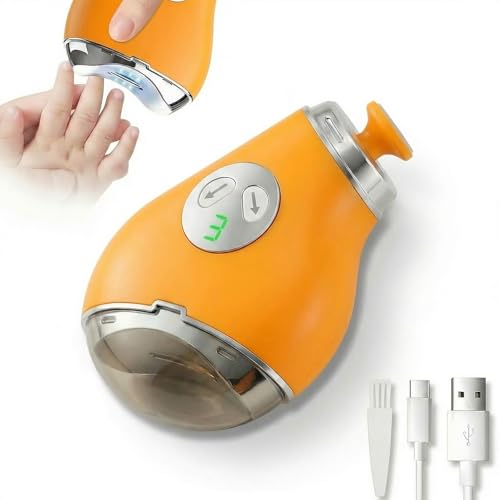 Coupe-ongles électrique silencieux jaune pour nail art avec rangement intégré