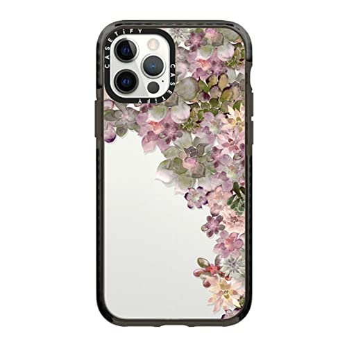 CASETiFY �C���p�N�g�P�[�X iPhone 12 Pro - My Succulent Garden Rose By Monika Strigel - �N���A �u���b�N