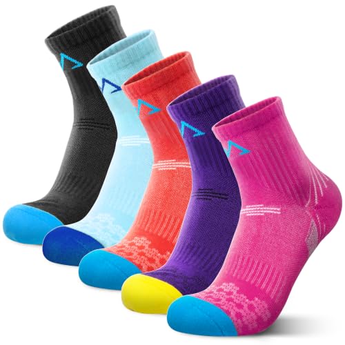 Image of innotree Merino Wool Hiking Socks for Women Quarter Ankle Crew Thermal Cushion Moisture Wicking Socks,5 Pairs