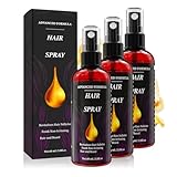 Haarausfall Für Männer & Frauen, Mit Rosmarinöl Und Rizinusöl Bio Extrakt, Haarwachstum Beschleunigen Spray, Haarwachstumsspray for Thinning Harr Extrem Geschädigtes Haar, Sanft Und Trocken 3 Stück