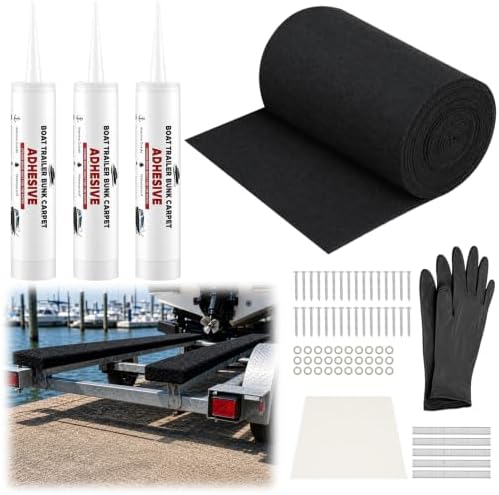 Threlaco Boat Trailer Bunk Kit, Marine Carpet with Adhesive, 20 f...