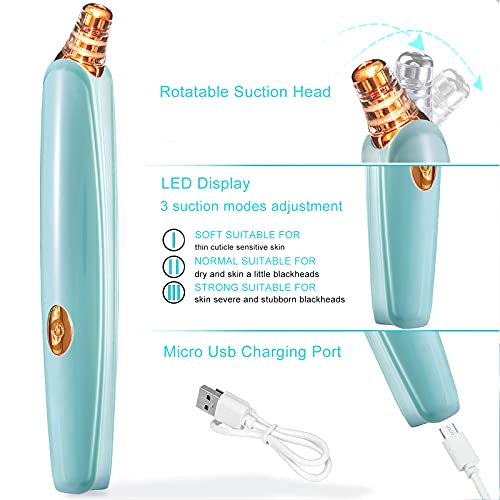 Image of Blackhead Remover Pore Vacuum Cleaner - Upgraded Facial Pore Cleaner - Electric USB Pore Vacuum with 5 Probes - Upgraded Blackhead Suction Tool - Blackhead Remover Kit