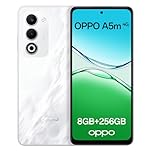 OPPO A5m 4G 8GB RAM + 256GB ROM, Unlocked Smartphone with AI, 6.67" 90 Hz display, 50 MP AF camera, 6000 mAh battery, IP65 Water and Dust Resistance, Mist White (Include 45W SUPERVOOC Charger)