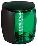 HELLA 959908201 '9908 Series' NaviLED PRO Multivolt 9-33V DC 3 NM LED Starboard Navigation Light with Colored Outer Lens and Black Shroud