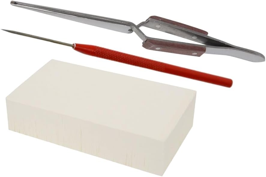 Soldering Kit: Magnesia Block, Fiber Tweezers, and Titanium Soldering Pick