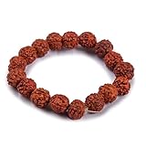 LOVENSPIRE 5 Mukhi Rudraksha Bracelet Suitable for Yoga, Meditation 5 Face Nepali Panchmukhi Rudraksh Natural Healing Round Bead Stretchable Elastic Bracelet Daily Fashion Wear Men (8.5 Mm)