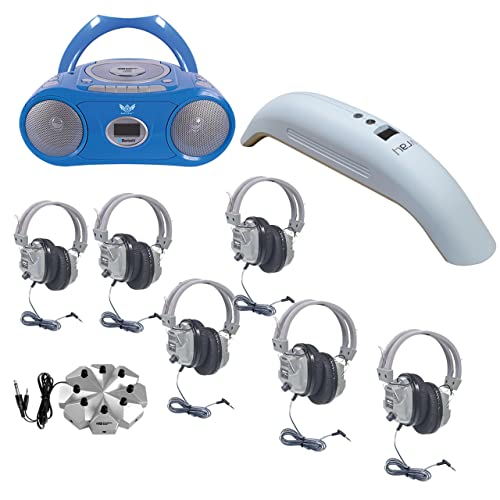 HamiltonBuhl AudioAce - Centro de escucha con reproductor multimedia para 6 personas, Bluetooth y CD y cassette, incluye 1 MPC 5050 Boombox